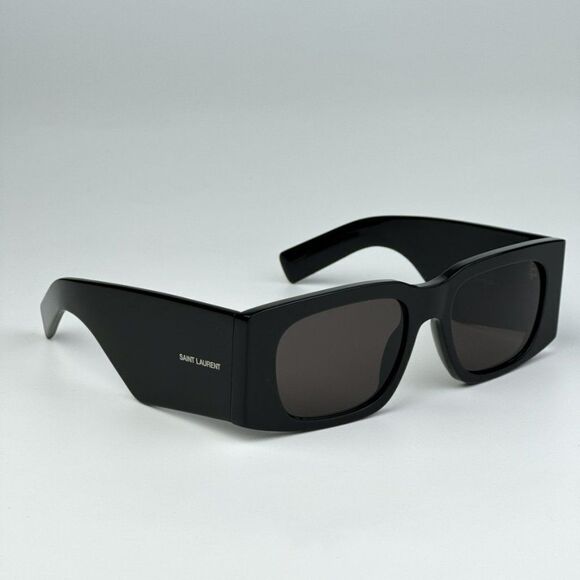 NEW Saint Laurent SL654 001 Black Rectangle Women Sunglasses - Picture 7 of 15